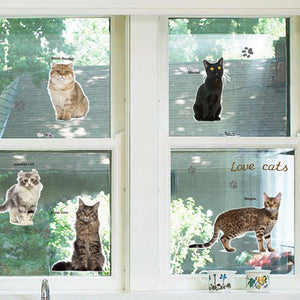 ウォールステッカー ネコちゃんいっぱい北欧 ウォールステッカー 壁面 シール 実写 猫  動物 壁紙　トリックアート　だまし絵　シール　壁画　キッズ　保育園　ベビールーム　装飾　ステッカー　デコレーション　ステッカー　インテリア　♪壁♪窓♪【inte_D05】