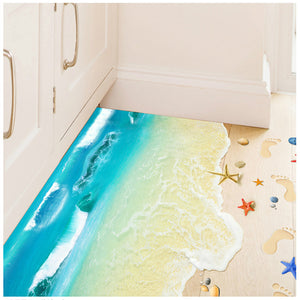 あす楽 ウォールステッカー 海 wall sticker ウォールペーパー 3d壁紙 ウォールシール 地面に綺麗な砂浜と海 インテリア ウォールステッカー