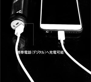 led懐中電灯 超強力ハンディライト 高輝度CREE  LED搭載実用点灯6時間　防水 ソーラー充電 USB充電式 防犯 震災＆防災用　多機能　羅針盤付　コンパス