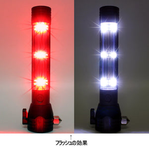 led懐中電灯 超強力ハンディライト 高輝度CREE  LED搭載実用点灯6時間　防水 ソーラー充電 USB充電式 防犯 震災＆防災用　多機能　羅針盤付　コンパス