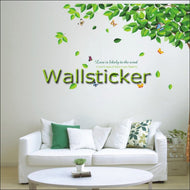 ウォールステッカー 木　【木の葉と蝶】壁紙シール　wall sticker 北欧 癒しウォールステッカー ツリー アイビー 植物 緑 壁シール おしゃれ 簡単 壁紙 かわいい シール【autumn_D1810】