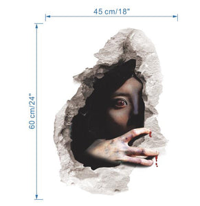 3Dウォールステッカー  ハロウィン　立体感 貞子 鬼女 怨霊の女パーティーグッズ　お化け　ホラー　怖い 血まみれ 幽霊  シール　文化祭用　お化け屋敷 装飾 ドッキリ 悪ふざか 悪戯 いたずら恐ろしいプレゼント