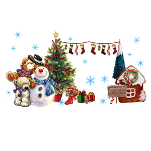 ウォールステッカー クリスマス 3D ツリーくまさん雪だるまスノーマン壁飾り サンタクロース クリスマスハンド パーティ 飾りつけ  クリスマスの靴下　ガーラン　クリスマス店舗　ショーウィンド ガラスステッカー　DIY サンタ 部屋 店舗 装飾シール【thxgd_18】