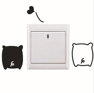 スイッチシール【かわいいブタちゃんのお尻】　コンセント　壁　　トイレ　がほのぼの空間にがらりと変わる?　動物　二匹のブタ　ラブ　相思相愛　転写式　ウォールステッカー　（専用転写フィルム付き）