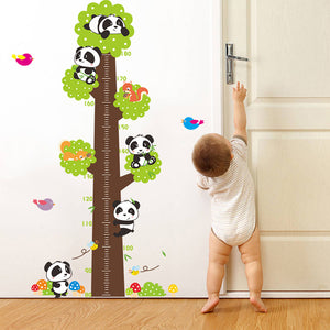 身長計 ウォールステッカー wall stickers 　パンダ ステッカー　180ｃｍ パンダ 小鳥 蝶 子供部屋　壁画　キッズ　保育園　ベビールーム　装飾　ステッカー　剥せるタイプデコレーション　ステッカー　インテリア　?壁?窓?記録できるから便利?
