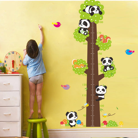 身長計 ウォールステッカー wall stickers 　パンダ ステッカー　180ｃｍ パンダ 小鳥 蝶 子供部屋　壁画　キッズ　保育園　ベビールーム　装飾　ステッカー　剥せるタイプデコレーション　ステッカー　インテリア　?壁?窓?記録できるから便利?