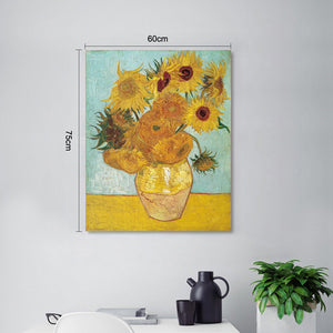 ゴッホの「ひまわり」大きサイズ　アートパネル　ヒマワリ絵画　名画アート　壁掛け　玄関　装飾　インテリア　絵画ファブリックパネル　おしゃれ 壁掛け 絵  引っ越し祝い　恩師　お世話になった方　母の日プレゼント　個人で、業務用に、ギフトにも！【nlife_d19】