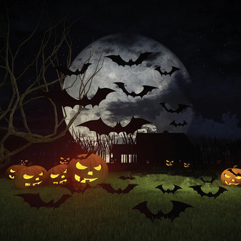 ウォールステッカー ハロウィン こうもり　パーティー グッズ Halloween  3D立体壁飾り デコレーション 飾り付け 蝙蝠　こうもり　12枚組 (ブラック)　ハロウィン 仮装　装飾　店舗　イベンド会場