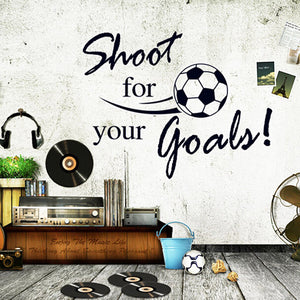 ウォールステッカー アルファベット文字　名言英文字サッカー football shoot for your goals インテリアステッカー シール 模様替え ウォールペーパー wall sticker　子供部屋　トイレ　リビング 窓 冷蔵庫 ステッカー 賃貸OK即納?
