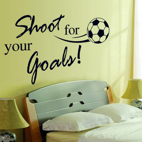 ウォールステッカー アルファベット文字　名言英文字サッカー football shoot for your goals インテリアステッカー シール 模様替え ウォールペーパー wall sticker　子供部屋　トイレ　リビング 窓 冷蔵庫 ステッカー 賃貸OK即納?