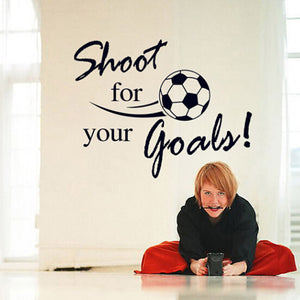 ウォールステッカー アルファベット文字　名言英文字サッカー football shoot for your goals インテリアステッカー シール 模様替え ウォールペーパー wall sticker　子供部屋　トイレ　リビング 窓 冷蔵庫 ステッカー 賃貸OK即納?