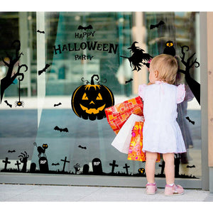 ハロウィン ウォールステッカー 壁 窓 壁紙 パーティー飾り付け/ 子供部屋/ ステッカー/ かわいい/ 壁紙ハロウィンパーティー/お店/ はがせる/ お城/ 月/ かぼちゃ/ ハロウィン/ 賃貸/ 動物/?/ハロウイン/ 紫/ 窓/ 蜘蛛/コウモリ/DIY/