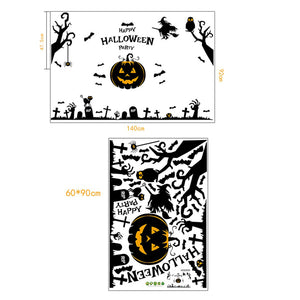ハロウィン ウォールステッカー 壁 窓 壁紙 パーティー飾り付け/ 子供部屋/ ステッカー/ かわいい/ 壁紙ハロウィンパーティー/お店/ はがせる/ お城/ 月/ かぼちゃ/ ハロウィン/ 賃貸/ 動物/?/ハロウイン/ 紫/ 窓/ 蜘蛛/コウモリ/DIY/