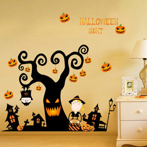ウォールステッカーハロウィン  カボチャ 猫のバルーン  パーティー飾り付け/ 子供部屋/ 装飾 おしゃれ 壁紙 はがせる 剥がせる 壁紙/ハロウィンパーティー/お店/ はがせる/ 賃貸/ 動物/?/ハロウイン/ お城/ 蜘蛛/コウモリ/ハロウィン 衣装/