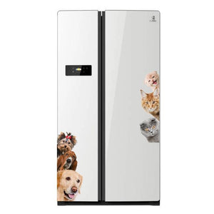 送料無料　ウォールステッカー 3匹の猫と３匹の犬　２枚セットウォールステッカー猫 犬 北欧 賃貸 壁穴 はがせる ママ友 傷隠し 汚れ隠し トリックアート　DIY ネコ好き 犬好きリアル にゃん 壁からキャット ドッキリ ビックリ いたずら