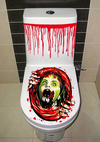 ハロウィン トイレステッカー（ゾンビ）便器/便座　シートウォールペーパー 3Dシール創意　面白　剥がせる　防水　賃貸OK　トイレ　キチン　インテリアシート多種類から選べるサイズ　31ｘ60ｃｍ