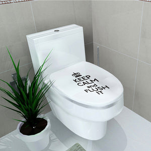 ウォールステッカー トイレ　英字　便座シール　トリックアート　浴室　便座の蓋　カバー　トイレ用　便器蓋装飾ステッカー　だまし絵ステッカー　便器のふた　ステッカー　　約31cm×約36cm