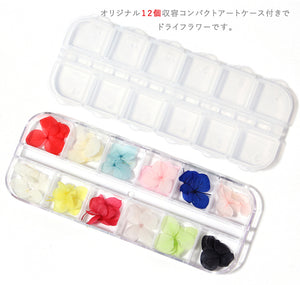 ネイル押し花 紫陽花　ドライフラワー 本物の花　梅雨のシーズンネイル ドライフラワー あじさい レジン ネイル ドライフラワー 12色 36枚入りケース付き