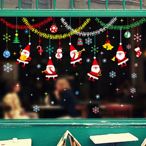 送料無料　２枚セットウォールステッカー クリスマス サンタクロース　オーナメントやクリスマスツリー おしゃれ メリークリスマス 装飾 サンタ ガラスステッカー店舗　ショーウィンドウ　カッティングシート　クリスマスプレゼントお歳暮【endsale_18】