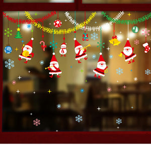 送料無料　２枚セットウォールステッカー クリスマス サンタクロース　オーナメントやクリスマスツリー おしゃれ メリークリスマス 装飾 サンタ ガラスステッカー店舗　ショーウィンドウ　カッティングシート　クリスマスプレゼントお歳暮【endsale_18】