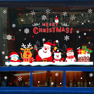 ウォールステッカー サンタクロース Merry christmas クリスマスツリー ウォールステッカー クリスマス インテリア 店舗用 クリスマス 飾り サンタ 雪だる　サンタクロース 壁飾り ドア 玄関 サンタ デコレーション北欧 シール おしゃれ 【endsale_18】