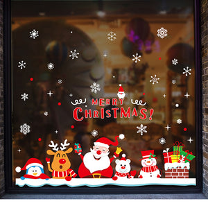 ウォールステッカー サンタクロース Merry christmas クリスマスツリー ウォールステッカー クリスマス インテリア 店舗用 クリスマス 飾り サンタ 雪だる　サンタクロース 壁飾り ドア 玄関 サンタ デコレーション北欧 シール おしゃれ 【endsale_18】