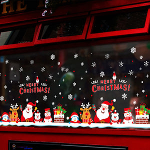 ウォールステッカー サンタクロース Merry christmas クリスマスツリー ウォールステッカー クリスマス インテリア 店舗用 クリスマス 飾り サンタ 雪だる　サンタクロース 壁飾り ドア 玄関 サンタ デコレーション北欧 シール おしゃれ 【endsale_18】