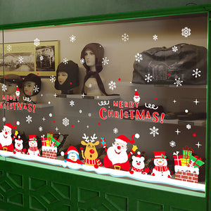 ウォールステッカー サンタクロース Merry christmas クリスマスツリー ウォールステッカー クリスマス インテリア 店舗用 クリスマス 飾り サンタ 雪だる　サンタクロース 壁飾り ドア 玄関 サンタ デコレーション北欧 シール おしゃれ 【endsale_18】