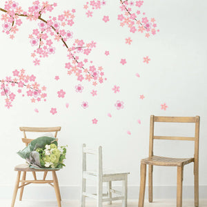 あす楽　ウォールステッカー 桜　壁紙二本の桜の花セットウォールステッカー　花　花吹雪 北欧 ウォールステッカー 木 ウォールステッカー トイレ　ウォールステッカー 英字  壁紙シール 　引越し　ギフト卒業/入学/新年/サクラ/店舗 【nlife_d19】