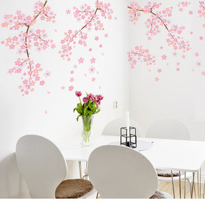 あす楽　ウォールステッカー 桜　壁紙二本の桜の花セットウォールステッカー　花　花吹雪 北欧 ウォールステッカー 木 ウォールステッカー トイレ　ウォールステッカー 英字  壁紙シール 　引越し　ギフト卒業/入学/新年/サクラ/店舗 【nlife_d19】