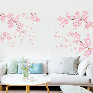 あす楽　ウォールステッカー 桜　壁紙二本の桜の花セットウォールステッカー　花　花吹雪 北欧 ウォールステッカー 木 ウォールステッカー トイレ　ウォールステッカー 英字  壁紙シール 　引越し　ギフト卒業/入学/新年/サクラ/店舗 【nlife_d19】