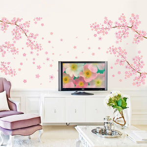 あす楽　ウォールステッカー 桜　壁紙二本の桜の花セットウォールステッカー　花　花吹雪 北欧 ウォールステッカー 木 ウォールステッカー トイレ　ウォールステッカー 英字  壁紙シール 　引越し　ギフト卒業/入学/新年/サクラ/店舗 【nlife_d19】