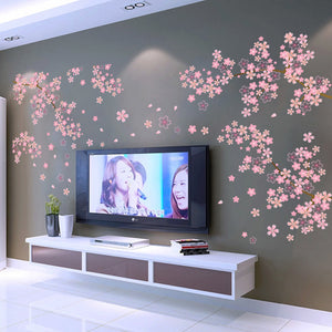 あす楽　ウォールステッカー 桜　壁紙二本の桜の花セットウォールステッカー　花　花吹雪 北欧 ウォールステッカー 木 ウォールステッカー トイレ　ウォールステッカー 英字  壁紙シール 　引越し　ギフト卒業/入学/新年/サクラ/店舗 【nlife_d19】
