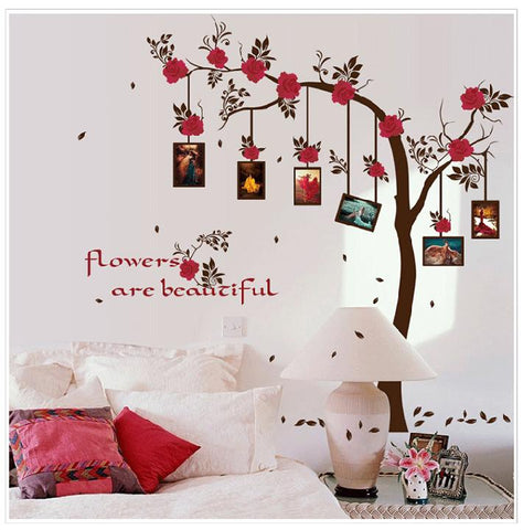 ウォールステッカー 花 バラ　フォトフレーム写真枠　ウォールステッカー 木　壁シール 春  大きさサイズ　　 wall sticker ウォールペーパー ウォールシールインテリア　雑貨　壁紙シール