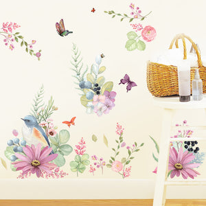 ウォールステッカー 花 木 植物  壁飾り壁紙シールwallsticker 貼ってはがせる シール  北欧 オシャレ  壁紙 身長計 子供 アニマル 窓 風景 動物 猫 海 キッチン スイッチ 英字 星 鳥 魚 音符 階段 アルファベット 文字 玄関 ドアシール