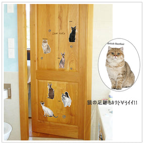 ネコ好きがたまらない！これはすごい！　世界のネコちゃん大集合　ネコ　グッズ　　ウォールステッカー　壁シール　ガラスシール雑貨　インテリア装飾　ウォールステッカー　シール　壁紙　装飾?