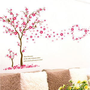 ウォールステッカー　木　桃の木 　ウォールステッカー　花　　wall sticker 恋愛運アップするウォールペーパー 壁紙　シールタイプ　壁紙シール　 壁ステッカー　模様替え　リビング　子供部屋インテリア　雑貨