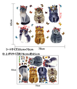 ウォールステッカー ねこ 可愛い　面白い猫 北欧 ウォールステッカー 動物 壁紙 ウォールステッカー トイレウォールステッカー 猫 簡単 シール DIY インテリア壁飾り　はがせる ウォールペーパ