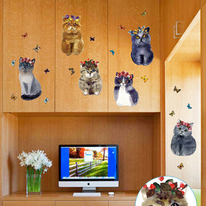 ウォールステッカー ねこ 可愛い　面白い猫 北欧 ウォールステッカー 動物 壁紙 ウォールステッカー トイレウォールステッカー 猫 簡単 シール DIY インテリア壁飾り　はがせる ウォールペーパ