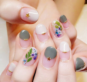 ネイル　押し花　レースドライフラワー　レース&かすみ草のセット　本物の押し花　ネイルアートドライフラワー上質押し花１２色×各3枚透明収納ケース付き?即納！【vd_dl19】