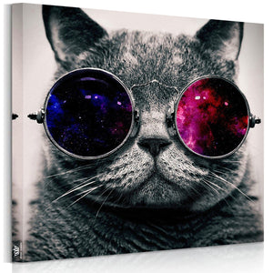 絵画 猫 かわいい アートパネル　猫 壁キャンバ　横50cm×縦50cm   壁掛け 絵 絵通販キャンバス絵画 絵画販売 リビング 玄関 プレゼント店舗ディスプレイ おしゃれなアート　インテリア絵画【nlife_d19】