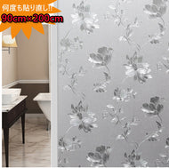 90cm×200cm 超大判! 窓 目隠し シート蓮花柄　半透明柄　窓用フィルム ガラスフィルム 目隠し　窓 シート断熱 紫外線カット 無接着剤　プライバシー企業、店舗、オフィス、会議室やフランス窓貼り直す