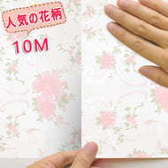 壁紙シール10mプチリフォーム壁紙 のり付き　　姫系 ピンク  ロマンティック お姫様 おしゃれ 壁デコシート貼ってはがせる 　防水 粘着シートインテリア トイレ キッチン 家具 小物 補修 賃貸OK【thxgd_18】