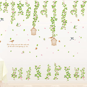 ウォールステッカー 木 鳥かご 植物　英字 wallsticker 大きサイズ 壁飾り 春　壁紙シールインテリアシール 北欧 オシャレ 誕生日 diy 壁紙 身長計 子供 アニマル 窓 風景 動物キッチン スイッチ  星 鳥 魚 音符  階段【nlife_d19】