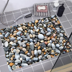 ウォールステッカー　床用　(立体 3D 雨花石)　だまし絵トリックアート?　防水３D 風 ウォールステッカー 大型 サイズ 壁紙 絵画 子供部屋 寝室 リビング バスルーム お風呂 浴室に