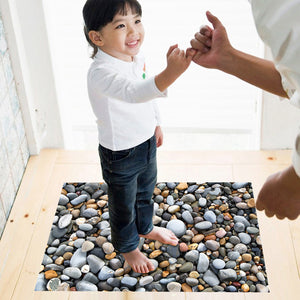 ウォールステッカー　床用　(立体 3D 雨花石)　だまし絵トリックアート?　防水３D 風 ウォールステッカー 大型 サイズ 壁紙 絵画 子供部屋 寝室 リビング バスルーム お風呂 浴室に