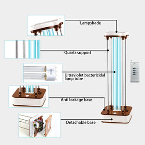 送料無料　紫外線UVライト  空気清浄　ダニ駆除　 適用面積~15畳　UV 除菌 ライト 99.99％オゾン抗菌・除菌消臭機能付き 遠隔操作 定時機能 15秒安全遅延起動 室内用 梅雨や雪の日や曇り日に適用　【coolbed_d19】