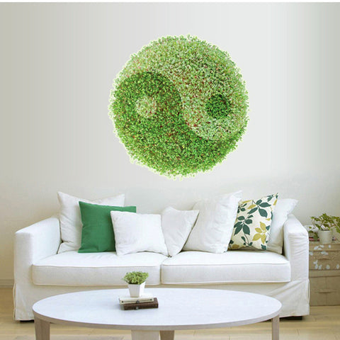 ウォールステッカー 植物 太極図 風水　壁シール　wall sticker ウォールペーパー 壁紙　北欧 グリーン 壁紙 シール
