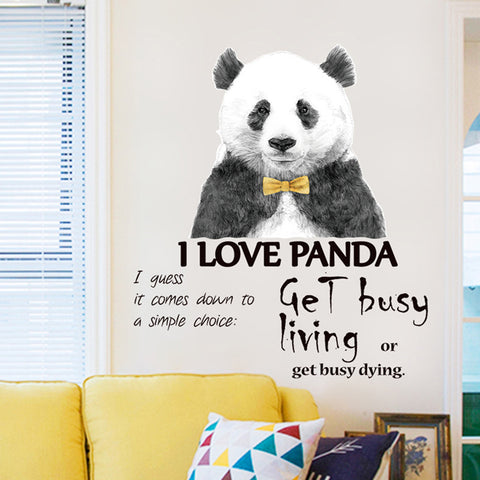 ウォールステッカー パンダモノトーンPanda 壁紙 北欧 シールきれいに剥がせる  パンダ ウォールシール ウォールペーパー 部屋飾り　子供部屋　トイレ　リビング 窓 冷蔵庫 ステッカー賃貸 マンション 店舗 内装 賃貸OK！ 即納