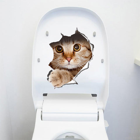 ウォールステッカー ねこ だまし絵 ドッキリシール ネコステッカー ネコトリックアートペット 猫好き ねこ好き ビックリ どっきり 3D キャット シール  猫ステッカー ねこステッカー かわいい トリック ドッキリ 壁穴隠し キャッツ 猫絵 子猫 ネコ柄ネコシール おしゃれ